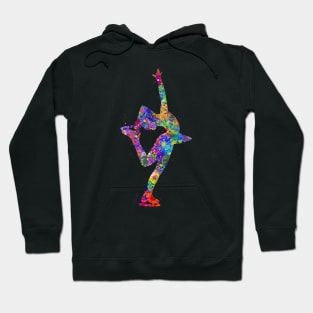 Ice skater girl watercolor art Hoodie